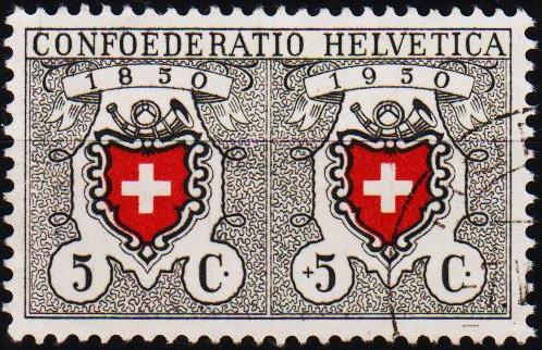 Switzerland. 1950 5c+5c S.G.522  Fine Used