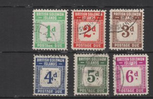 BRITISH SOLOMONS J1-J6 used values to 6d VF