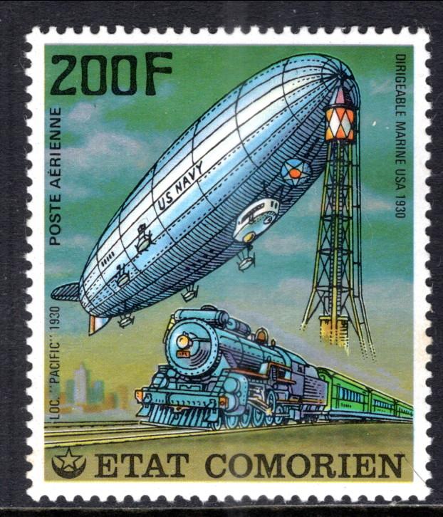 Comoro Islands 251 Train Zeppelin MNH VF