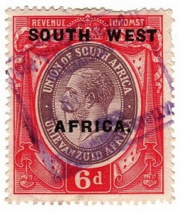 (I.B) South-West Africa Revenue : Duty Stamp 6d