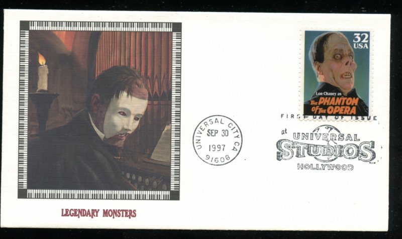 US 3168 Classic Movie Monsters- Phantom Opera UA Fleetwood cachet FDC