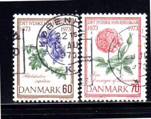 DENMARK #560-561  1974  FLOWERS  USED F-VF