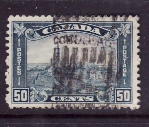 Canada-Sc#176-used 50c dull blue  Church-Grande Pre, Nova Scotia-id#252-1930-