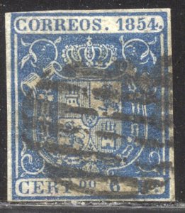 SPAIN #30 Used - 1854 6r Blue