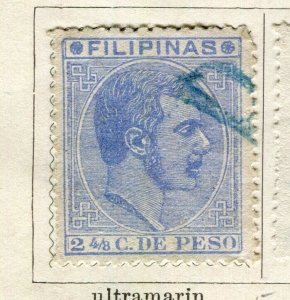 PHILIPPINES; 1882 early classic Alfonso issue fine used 2.5c. value