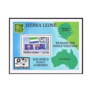 Sierra Leone 928,MNH.Michel 1050 Bl.70. World Scout Jamboree,Australia 1987-88.