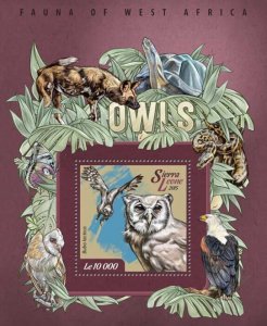 SIERRA LEONE - 2015 - Owls - Perf Souv Sheet - Mint Never Hinged