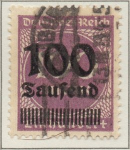 Germany Deutsches Reich Hyper Inflation 100T on 100Mk stamp Weimar Republic M...