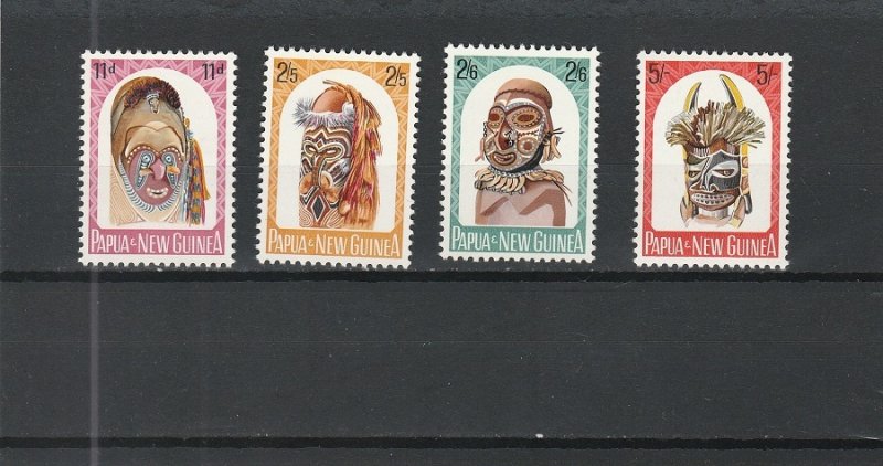 Papua New Guinea  Scott#  178-181  MNH  (1964 Carved Heads)
