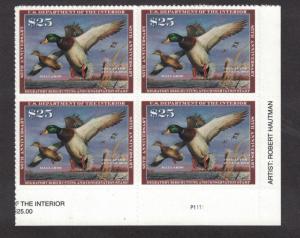 RW85 - Federal Duck Stamp. Plate Numbered Block Of 4. MNH.OG.   #02 RW80PB4BR