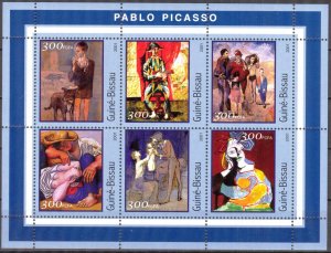 Guinea Bissau 2001 Art Paintings Pablo Picasso Sheet MNH