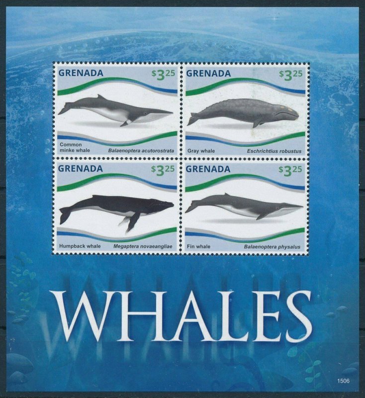 [109156] Grenada 2015 Marine life whales Humpback whale Mini sheet MNH