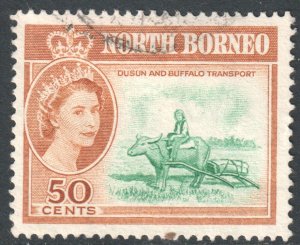 North Borneo Scott 290 - SG401, 1961 Elizabeth II 50c used