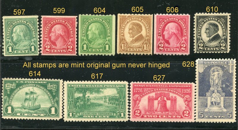 U S Mint #597 // 628 Ten Diff (See Photo)⭐⭐⭐⭐⭐⭐