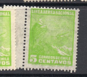 Chile 1920s-30s Airmail Early Issue Fine Mint Hinged Shade 5c. NW-13409