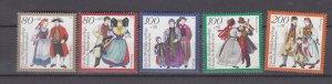 J44173 JL stamps 1994 germany set mnh #b768-72 costumes