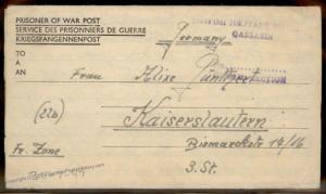 Germany 1947 British POW Camp BMH QASSASIN Middle East Egypt Cover 87775