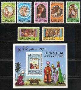 Grenada Grenadines 197-204 1976 Christmas set and s.s. MNH