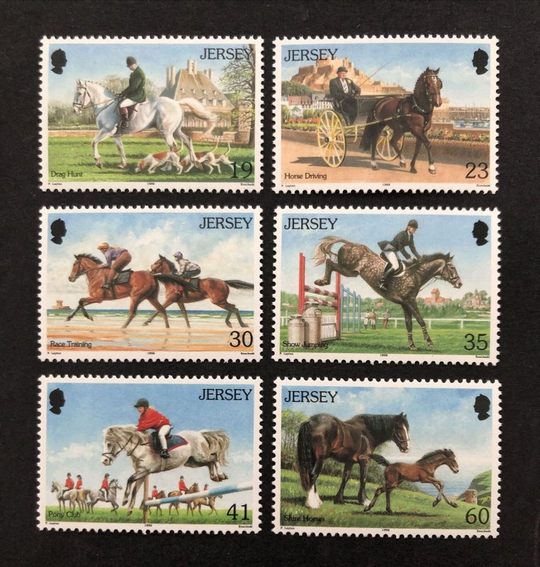 Jersey MNH 767-72 Horses 1996