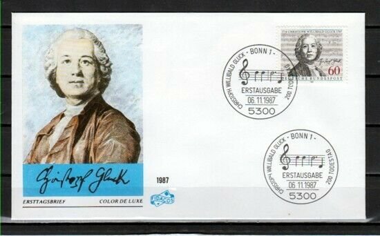 Germany, Scott cat. 1541. Composer W. Gluck issue on a First day cover. ^