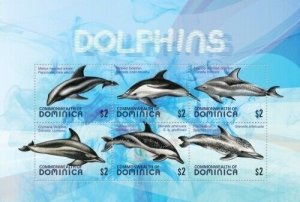 DOMINICA - 2010 - Dolphins  - Perf Min Sheet - Mint Never Hinged