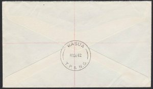 PAPUA NEW GUINEA 1962 2/6d Conference on Reg cover ex WASUA.................H182