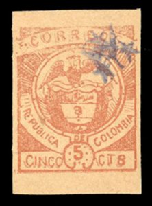 Colombia #167 Cat$30, 1899 5c red, unused without gum