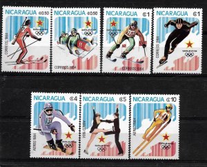 NICARAGUA 1984 WINTER OLYMPIC GAMES SARAJEVO 84 WINTER SPORTS ICE SKATE MNH