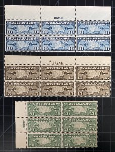 US Stamps-SC# C7 - C9 - Plate Blocks Of 6 - MNH - SCV = $185.00