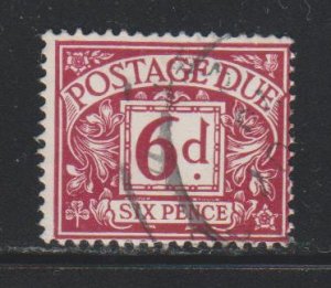 Great Britain,  6d Postage Due (SC# J72) Used