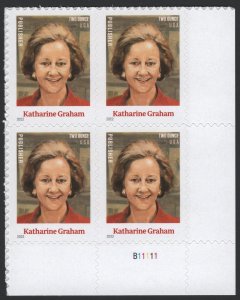 SC#5699 (Forever 2 Oz.) Katharine Graham Plate Block: LR #B11111 (2022) SA