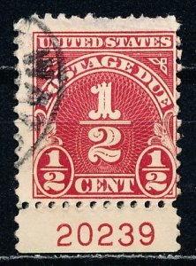 US #J69 Single w Plate No. Used