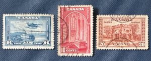 CANADA 1937-38 3V used SG#363 / 365 / 371 C5420