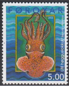 Faroe Islands 2002 MNH Sc #409 5k Sepiola atlantica Mollusks