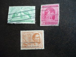 Stamps - New Zealand - Scott# 165-167 - Used  Set of 3 Stamps