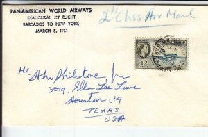1961, 1st Flt., Pan-Am Jet Service, Barbados to New York (31743)