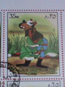 SHARJAH AIRMAIL STAMP: DISNEY CARTOON- GOFFERY DOG-CTO MNH SHEET -VERY RARE