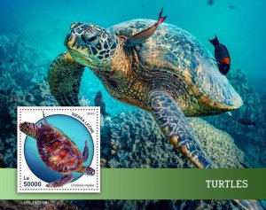 Sierra Leone 2019 MNH Turtles Stamps Reptiles Green Sea Turtle 1v S/S