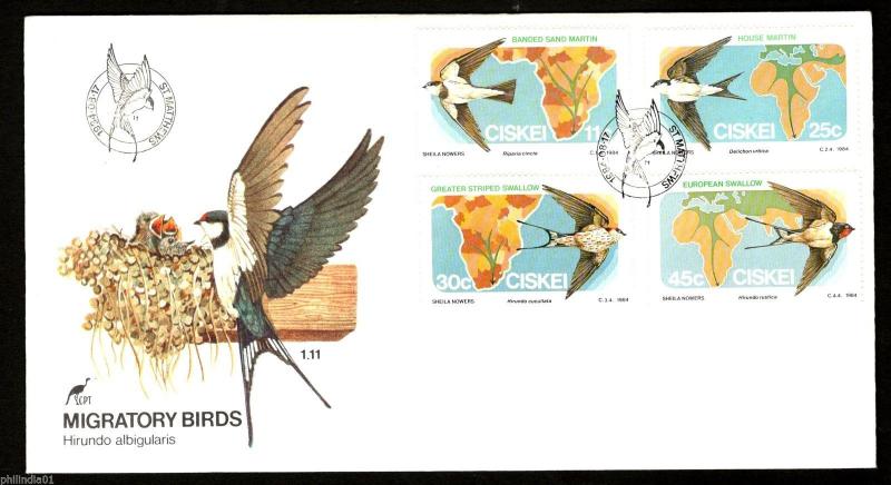 Ciskei 1984 Migratory Birds Maps Nests Fauna Wildlife Animals Sc 73-6 FDC #16373