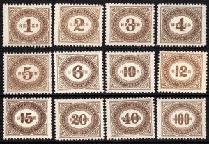 Austria 1899  Scott #J22-33 MLH (CV 31.05)