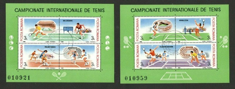 ROMANIA-USED-BLOCK'S -SPORT-TENNIS-1988.