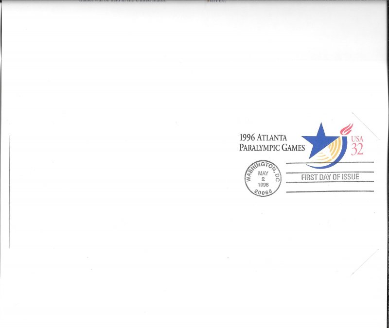 #U641 FDC USPS Ceremony Program Paralympic Games Envelope (12996)