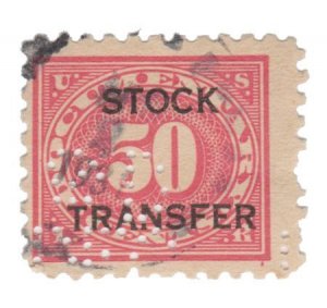 UNITED STATES STOCK TRANSFER STAMP. 1918 - 22. SCOTT # RD9.  USED. # 2