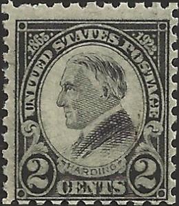 # 612 MINT NEVER HINGED BLACK WARREN G. HARDING Cat 32.50