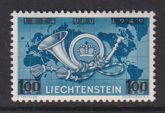Liechtenstein  #237  MH  1949 UPU  surcharge