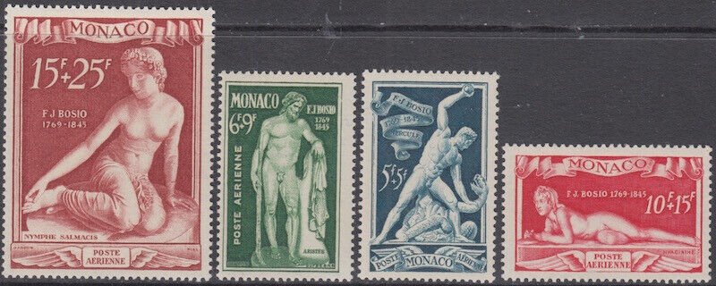 MONACO Sc # CB11-14 CPL MNH SCULPTOR FRANCOIS BOSIO