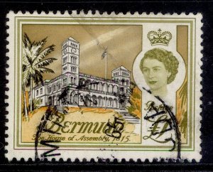 BERMUDA QEII SG179, £1 black, yellow-olive & yellow-orange, USED. Cat £16.