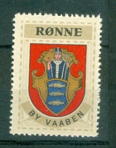 Denmark. Poster Stamp 1940/42. Mnh. Town: Ronne. Coats Of Arms. Priest, Fish.