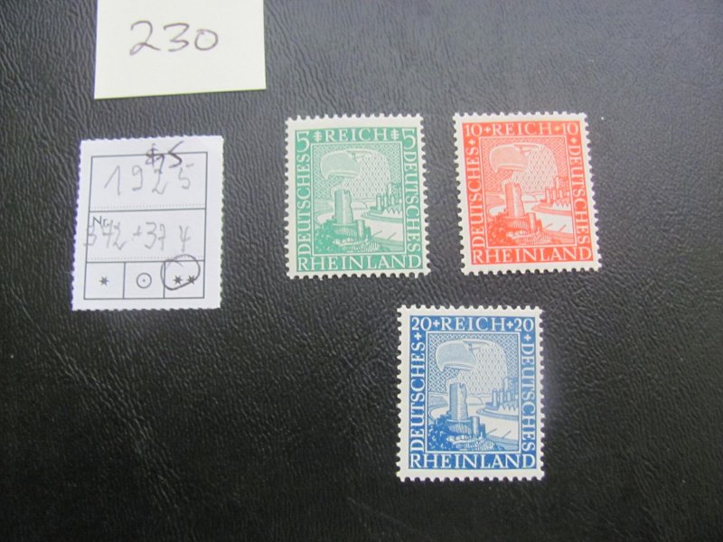 Germany 1925 MNH SC 347-349 SET VFXF 45 EUROS (230)