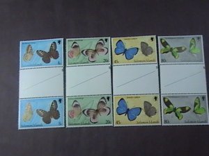 SOLOMON ISLANDS # 431-434 -MINT/NH--COMPLETE SET OF CROSS GUTTER PAIRS--1980